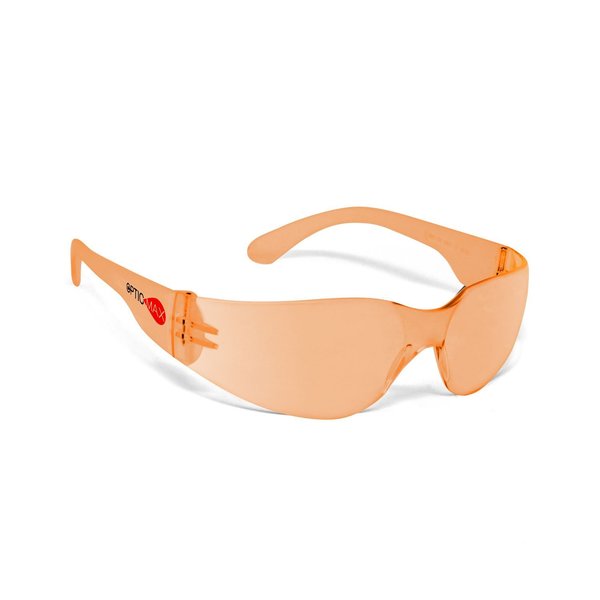 Optic Max Orange Shaded Safety Glasses, Full Polycarbonate Lens 100O